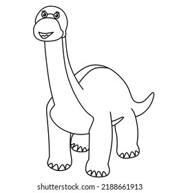 Funny and cute dino for coloring book