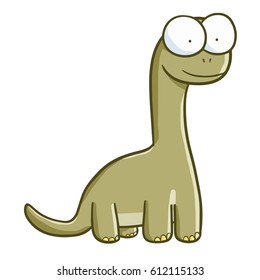 Funny and cute dinosaurs smiling in cartoon style - vector.