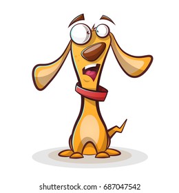 Funny, cute dog cartoon Vector eps 10