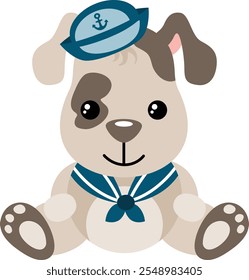 Funny and cute dog sailor