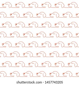 Funny and cute dog seamless pattern,