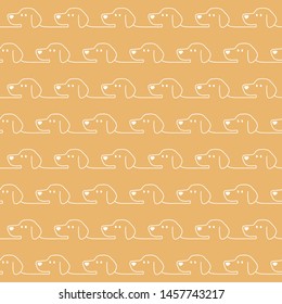 Funny and cute dog seamless pattern,