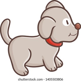 Funny and cute dog from side view