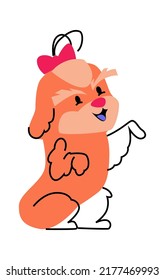 Funny Cute Dog. Vector illustration