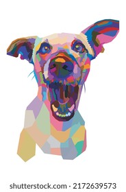 perro gracioso y lindo al estilo de WPAP