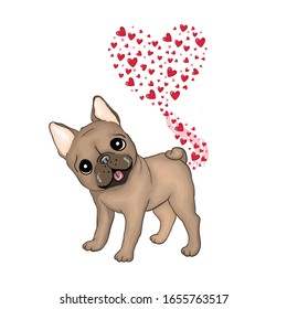 Funny And Cute Dog.Vector Illustration.