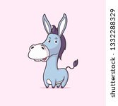Funny cute donkey vector cartoon illustration
