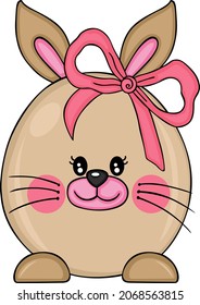 Funny cute Easter bunny isolated

