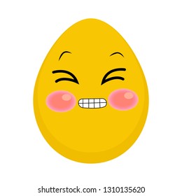 Funny and cute egg facial character expression