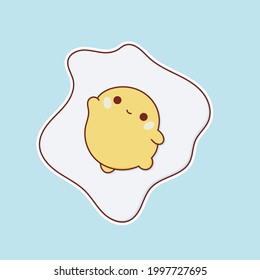 Funny Cute egg  Sticker Vector Design