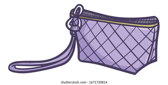 Funny and cute elegant woman purple purse