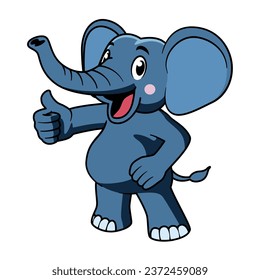 Funny und Cute Elefant, der Daumen hochhält, perfekt für Geburtstagskarte
