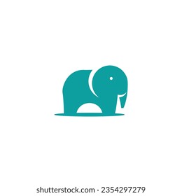 Funny and cute elephant logo, vector