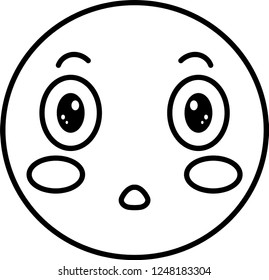 Funny cute emoticon outline