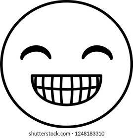 Funny cute emoticon outline