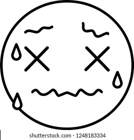 Funny cute emoticon outline