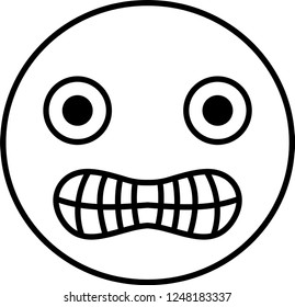 Funny cute emoticon outline
