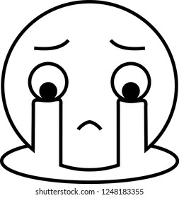 Funny cute emoticon outline