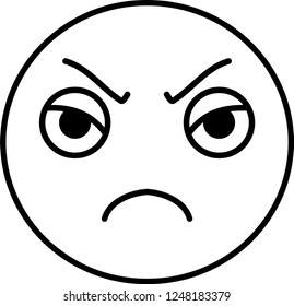 Funny cute emoticon outline