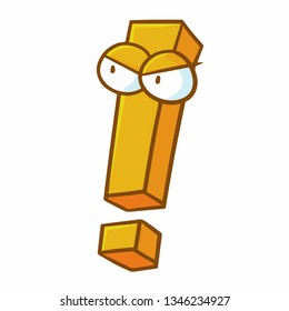 Funny and cute exclamation mark character