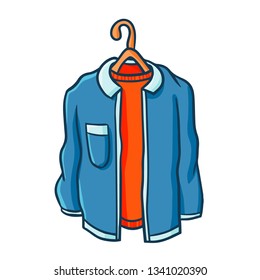 Funny and cute fashionable blue jacket with hanger
