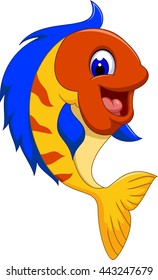 funny cute fish cartoon close up