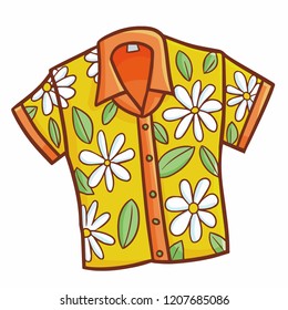 Funny and cute fresh yellow shirt for your beach vacation - vector