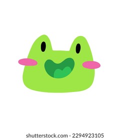 Funny cute frog.
Vector children's naive hand-drawn illustration. Isolated on a white background.