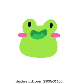 Funny cute frog.
Vector children's naive hand-drawn illustration. Isolated on a white background.