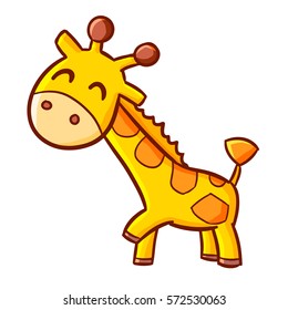 Funny and cute giraffe smiling - vector.