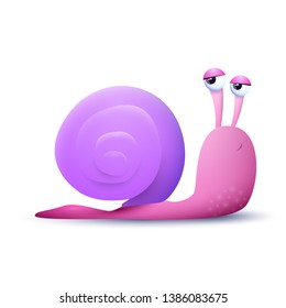 Funny and cute girl snail