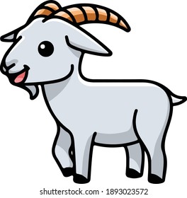 Funny Cute Goat Vector Illustration