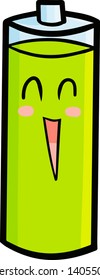 Funny and cute green battery fully charged