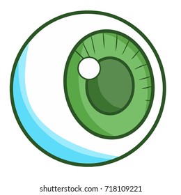 Funny and cute green eyeball - vector.