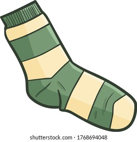 Funny and cute green light brown stripes socks