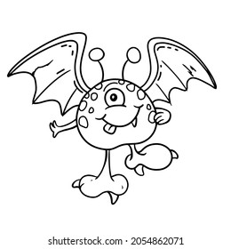 Funny and cute halloween monster. Vector illustration.