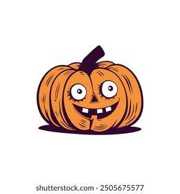 Lustige süße Halloween Vektor Kürbis Charakter.
