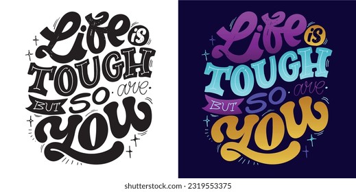 Funny cute hand drawn doodle lettering. T-shirt design, mug print, tee design, lettering art.