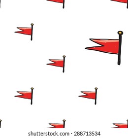 Funny cute hand drawn kids toy water transport for nursery decoration. Baby bright cartoon flag vector seamless pattern on white background. Set of isolated elements