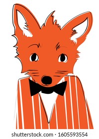 Funny Cute Happy Artistic Vector Fox