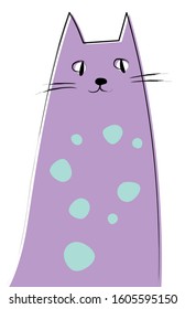 Funny Cute Happy Fat Vector Cat