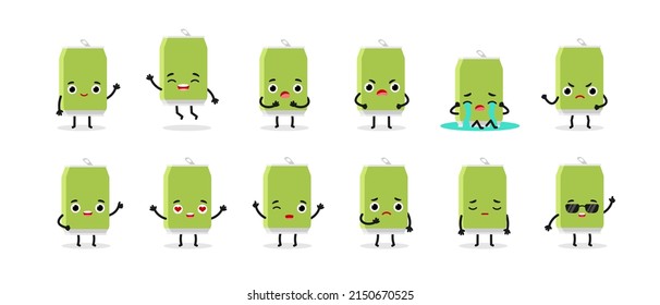 Funny cute happy green