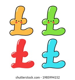 Funny cute happy Litecoin characters bundle set. Vector kawaii line cartoon style illustration. Cute Litecoin mascot character collection