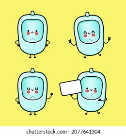 Funny cute happy urinal characters bundle set. Vector hand drawn doodle style cartoon character illustration icon design. Cute urinal mascot character collection
