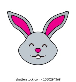 funny cute head rabbit ears animal cartoon