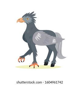 Funny cute hippogriff in a  flat style. Vector illustration. Magic fantastic creature design