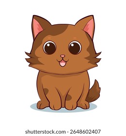 Engraçado e bonito Kawaii Cat ilustração