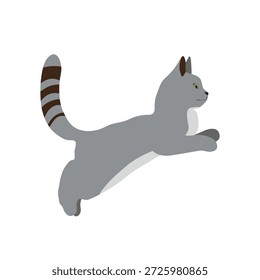 Lustiges süßes Kätzchen, Rasse Haustier. Zeichnen von Katzen-Zeichen einzeln. Fashion Cartoon Print für Kinder. Elegante, schlanke Katzenfiguren, die moderne Kunst zeigen. Vektorgrafik für Karten, Einladungen.