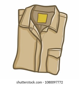 Funny and cute light brown elegant shirt ready to use - vector.
