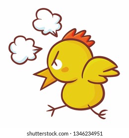 Funny and cute little chicken get angry